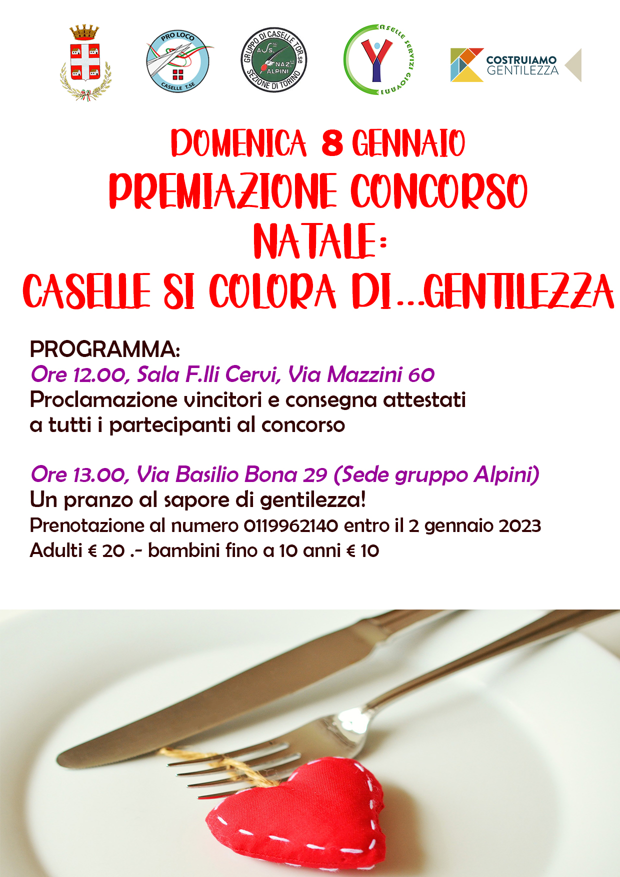 Premiazione del concorso "Caselle si colora di gentilezza" 